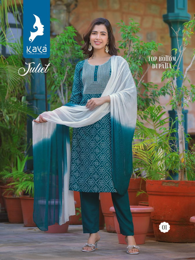 Juliet By Kaya Rayon Readymade Suits Catalog
